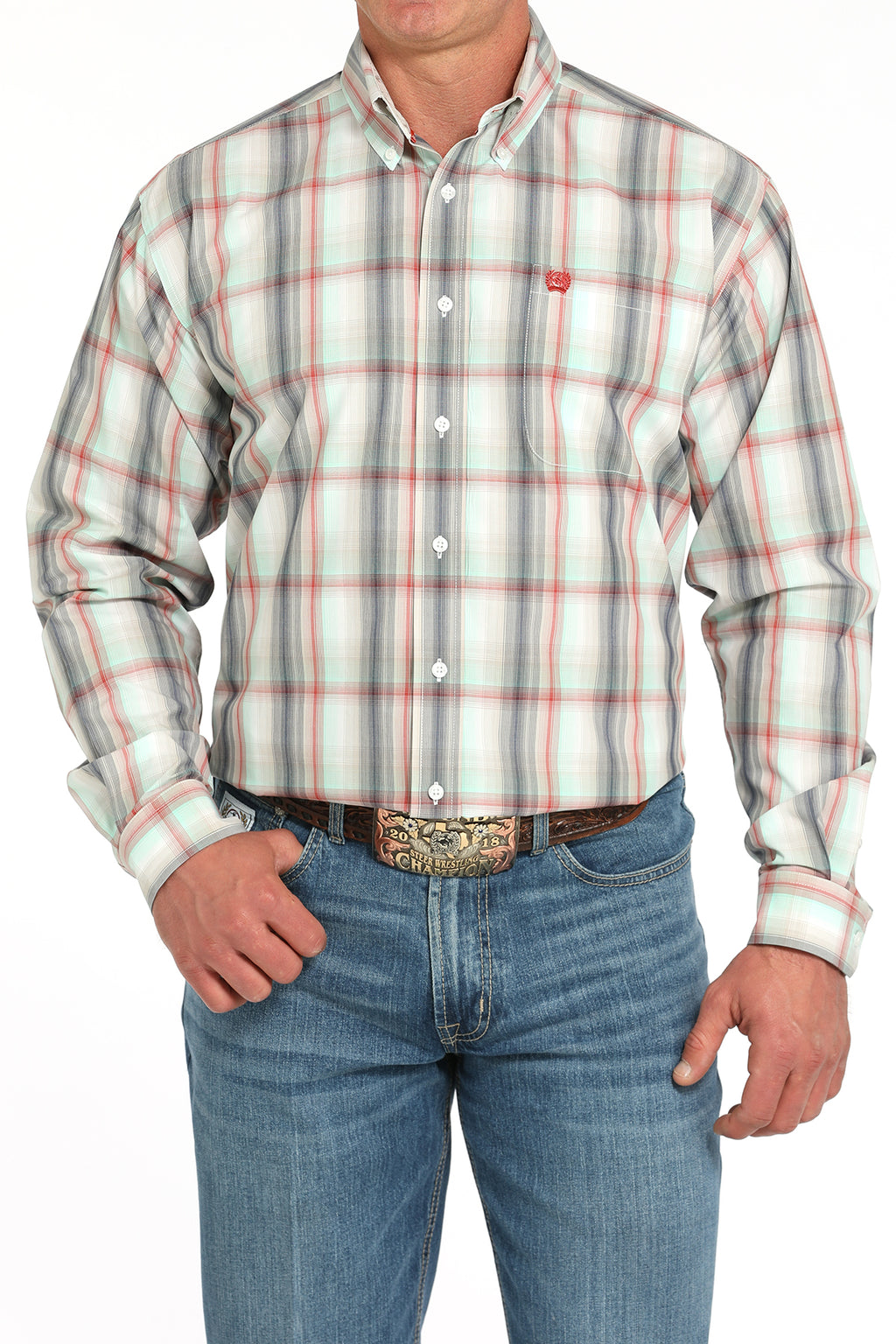 CINCH Men's Plaid L/S Printed Button-Down Western Shirt