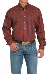CINCH Men's Red L/S Printed Button-Down Western Shirt