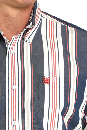 CINCH Men's Navy L/S Striped Button-Down Western Shirt