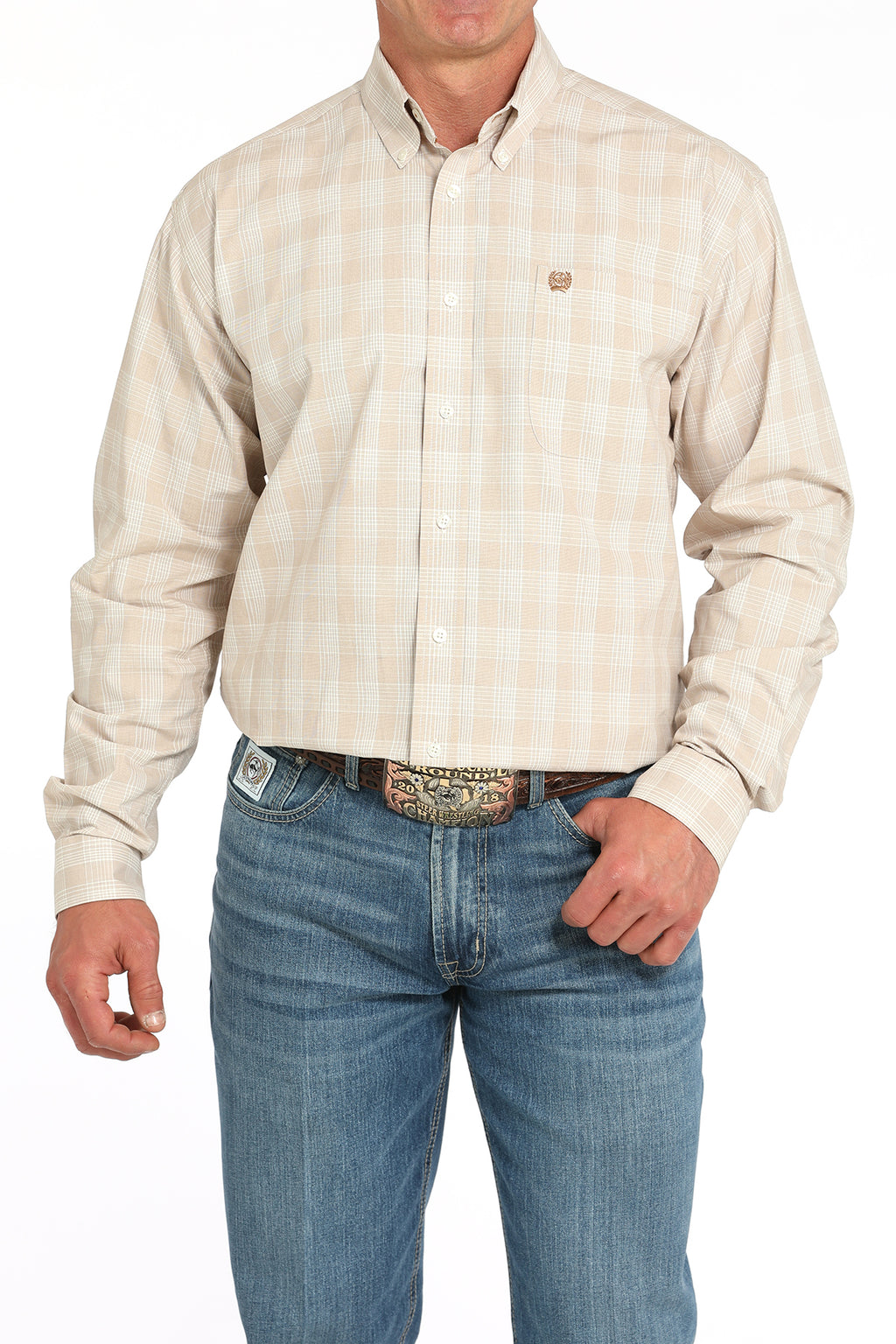 CINCH Men's Plaid Printed Button-Down Western Shirt