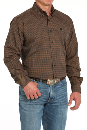 CINCH Men's Brown L/S Printed Button-Down Western Shirt