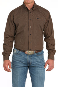 CINCH Men's Brown L/S Printed Button-Down Western Shirt