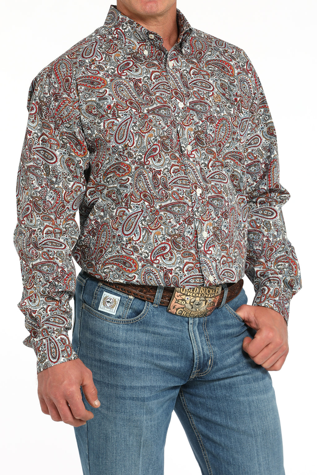 CINCH Men's Paisley Printed Button-Down Western Shirt