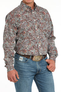 CINCH Men's Paisley Printed Button-Down Western Shirt