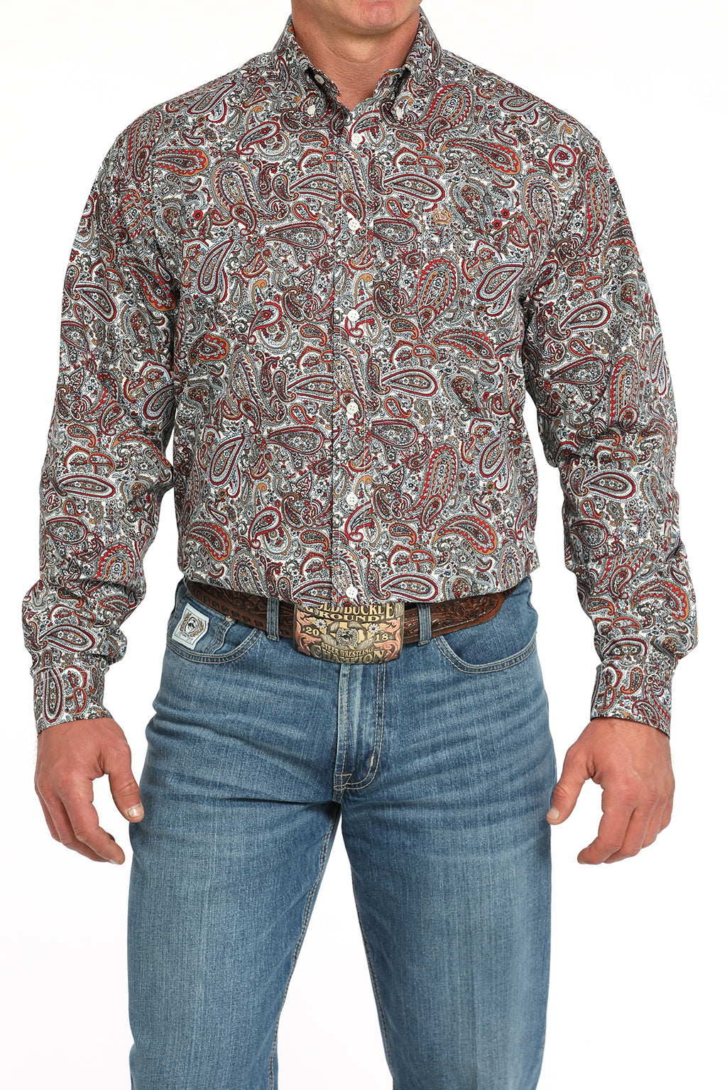CINCH Men's Paisley Printed Button-Down Western Shirt