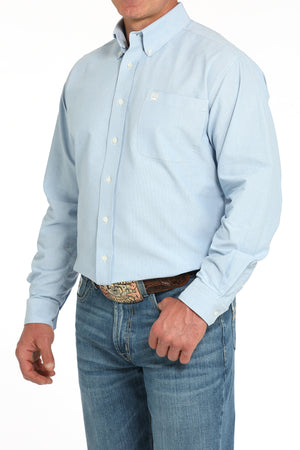 CINCH Men's Solid Light Blue Button-Down Western Shirt