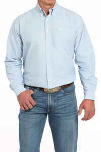 CINCH Men's Solid Light Blue Button-Down Western Shirt