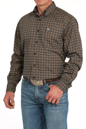 CINCH Men's Black L/S Printed Button-Down Western Shirt