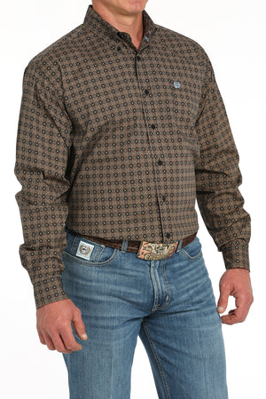 CINCH Men's Black L/S Printed Button-Down Western Shirt