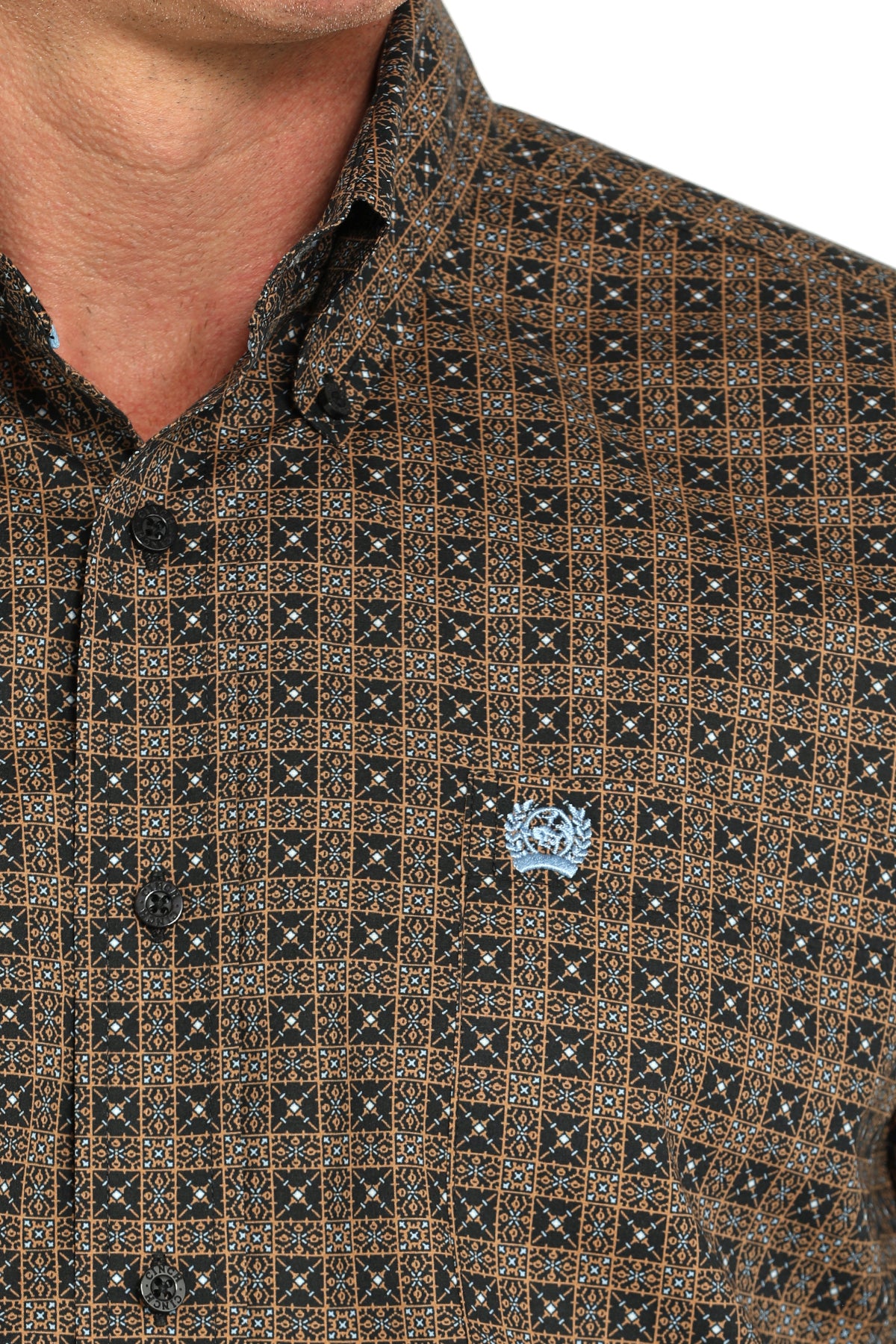 CINCH Men's Black L/S Printed Button-Down Western Shirt