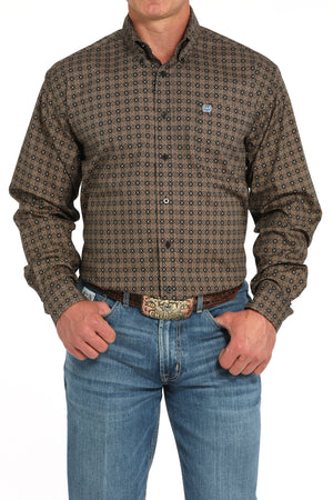 CINCH Men's Black L/S Printed Button-Down Western Shirt
