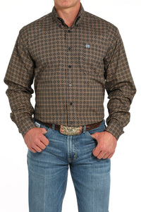 CINCH Men's Black L/S Printed Button-Down Western Shirt