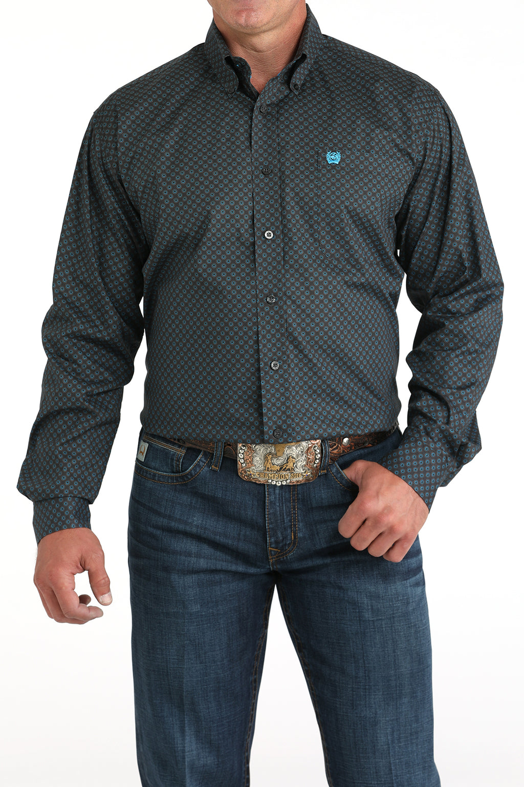 CINCH Men's Charcoal L/S Button-Down Western Shirt