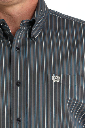 CINCH Men's Charcoal L/S Stripe Button-Down Western Shirt