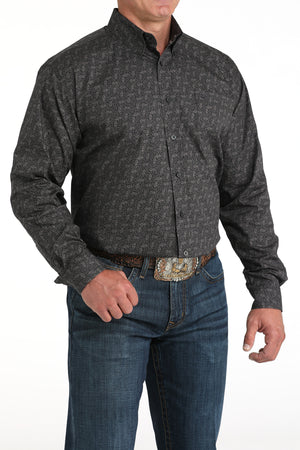 CINCH Men's Charcoal Button-Down Western Shirt