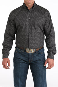 CINCH Men's Charcoal Button-Down Western Shirt