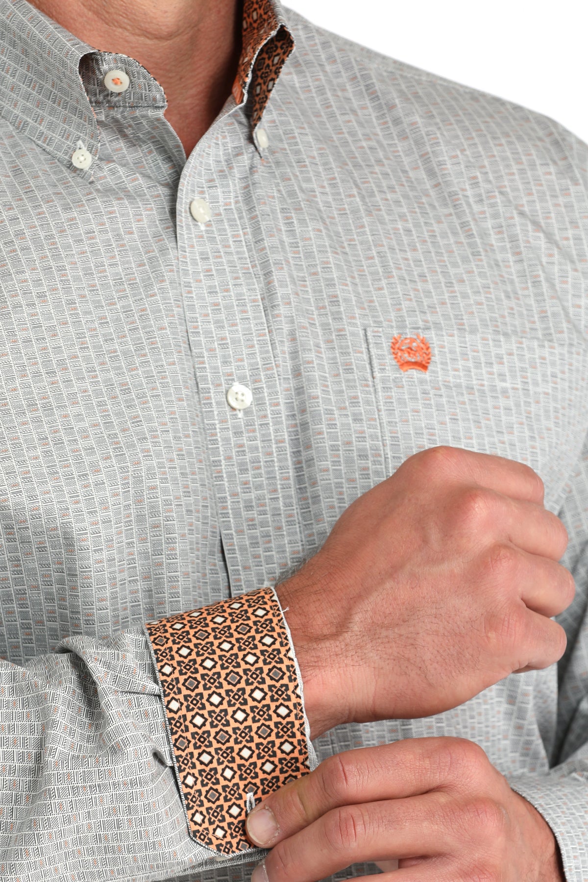 CINCH Men's Cream L/S Button-Down Western Shirt