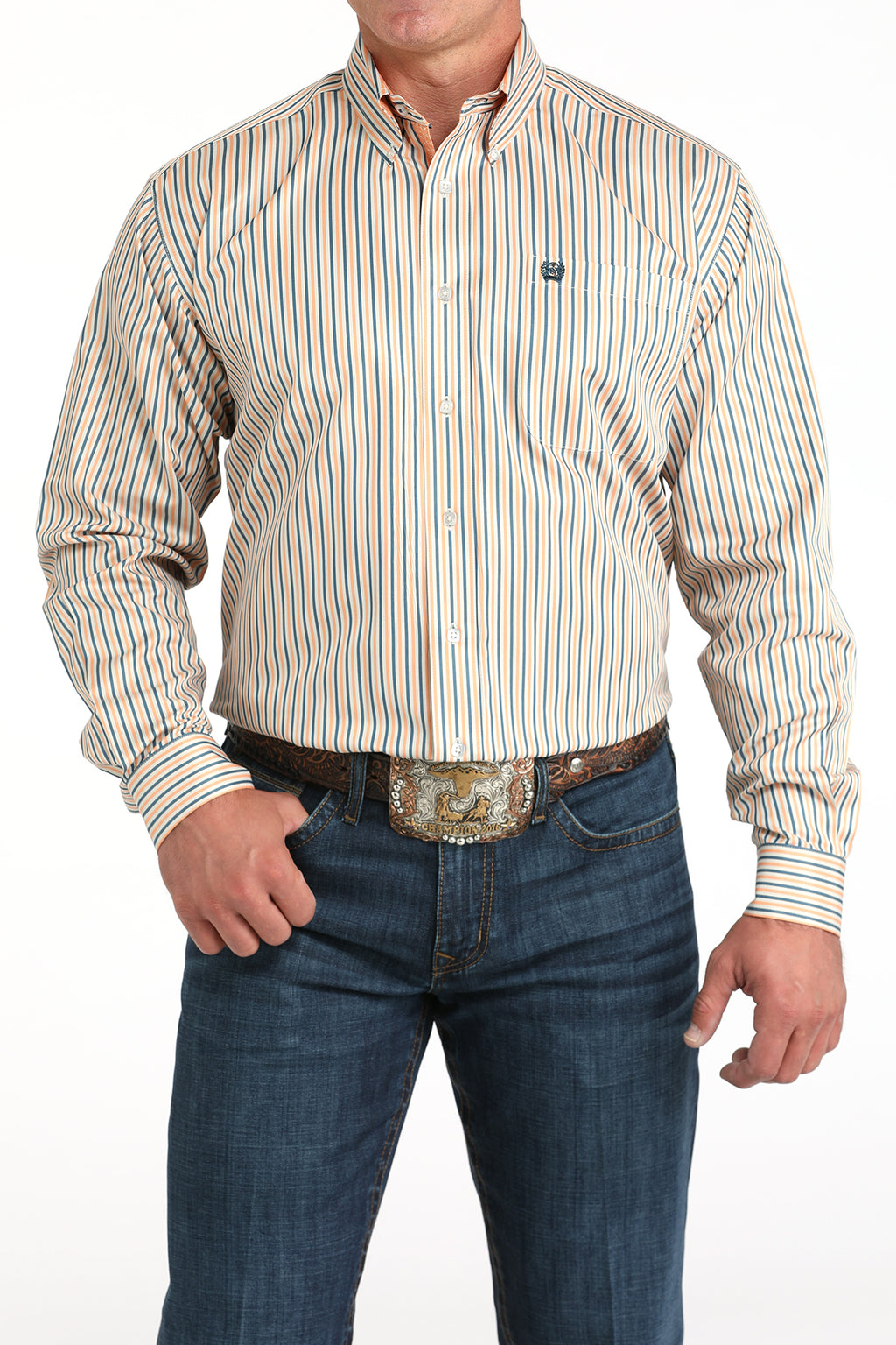 CINCH Men's Stripe L/S Button-Down Western Shirt