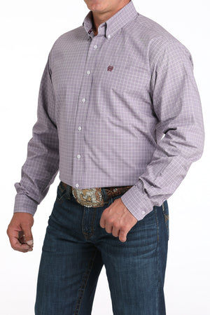CINCH Men's Lilac Print L/S Button-Down Western Shirt