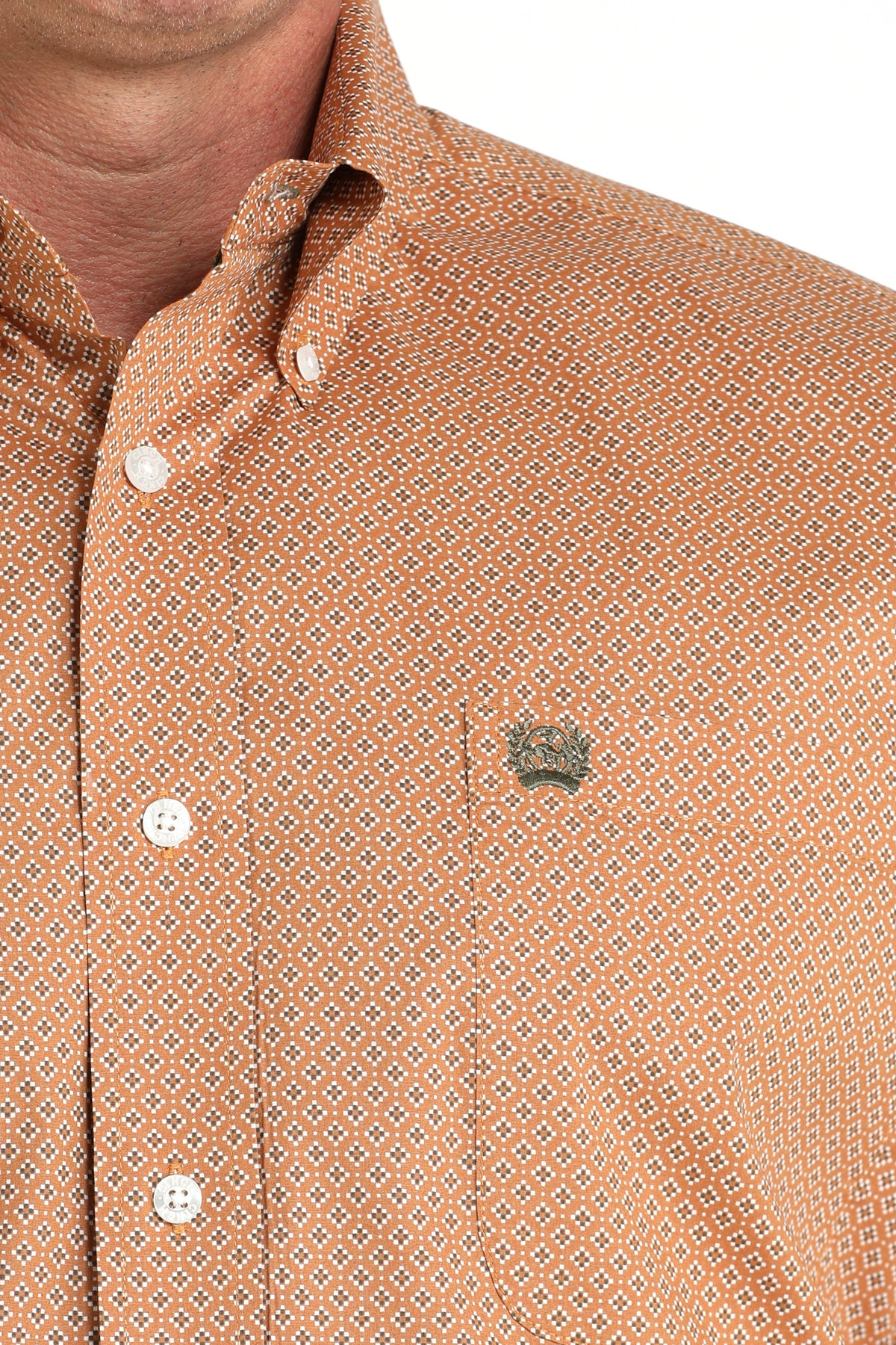 CINCH Men's Brown Print L/S Button-Down Western Shirt