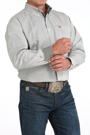 CINCH Men's Olive Print L/S Button-Down Western Shirt