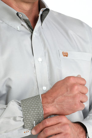 CINCH Men's Olive Print L/S Button-Down Western Shirt