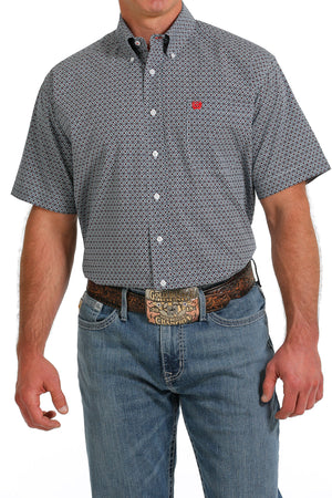 CINCH Men's Light Blue Short Sleeve Button-Down Western Shirt