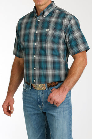 CINCH Men's Plaid Short Sleeve Button-Down Western Shirt