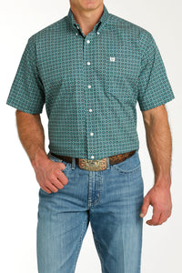 CINCH Men's Print Plaid Short Sleeve Button-Down Western Shirt