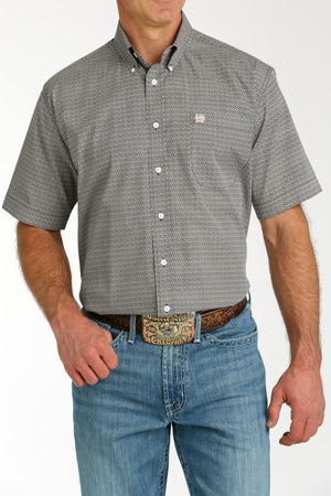 CINCH Men's Print Plaid Short Sleeve Button-Down Western Shirt