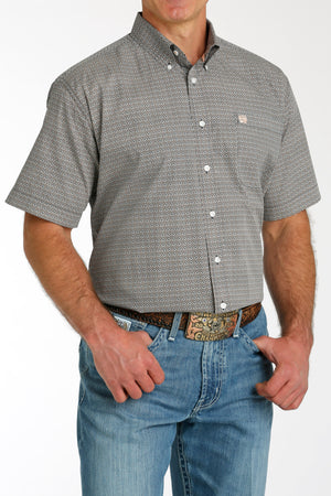 CINCH Men's Print Plaid Short Sleeve Button-Down Western Shirt