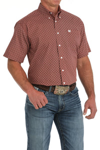 CINCH Men's Red S/S Button-Down Western Shirt