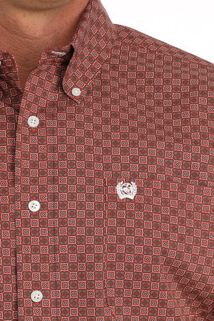 CINCH Men's Red S/S Button-Down Western Shirt