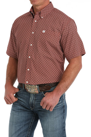 CINCH Men's Red S/S Button-Down Western Shirt