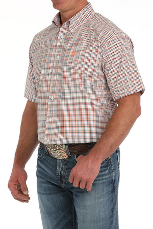 CINCH Men's White S/S Plaid Button-Down Western Shirt