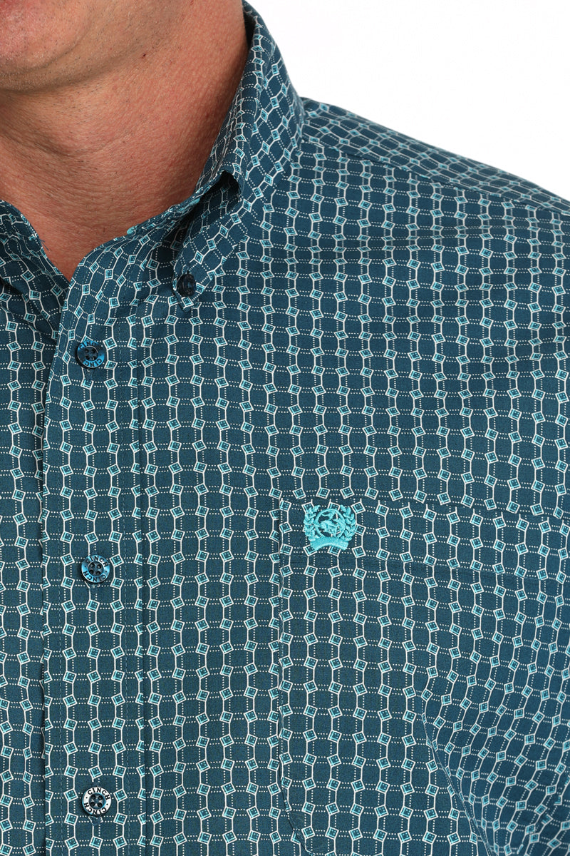 CINCH Men's Blue Button-Down Western Shirt