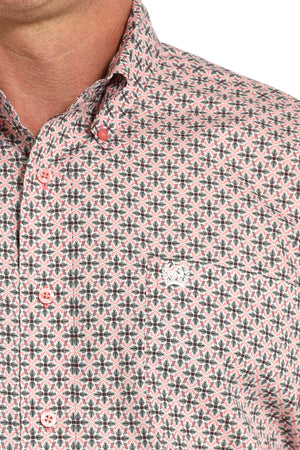 CINCH Men's Pink Button-Down Western Shirt