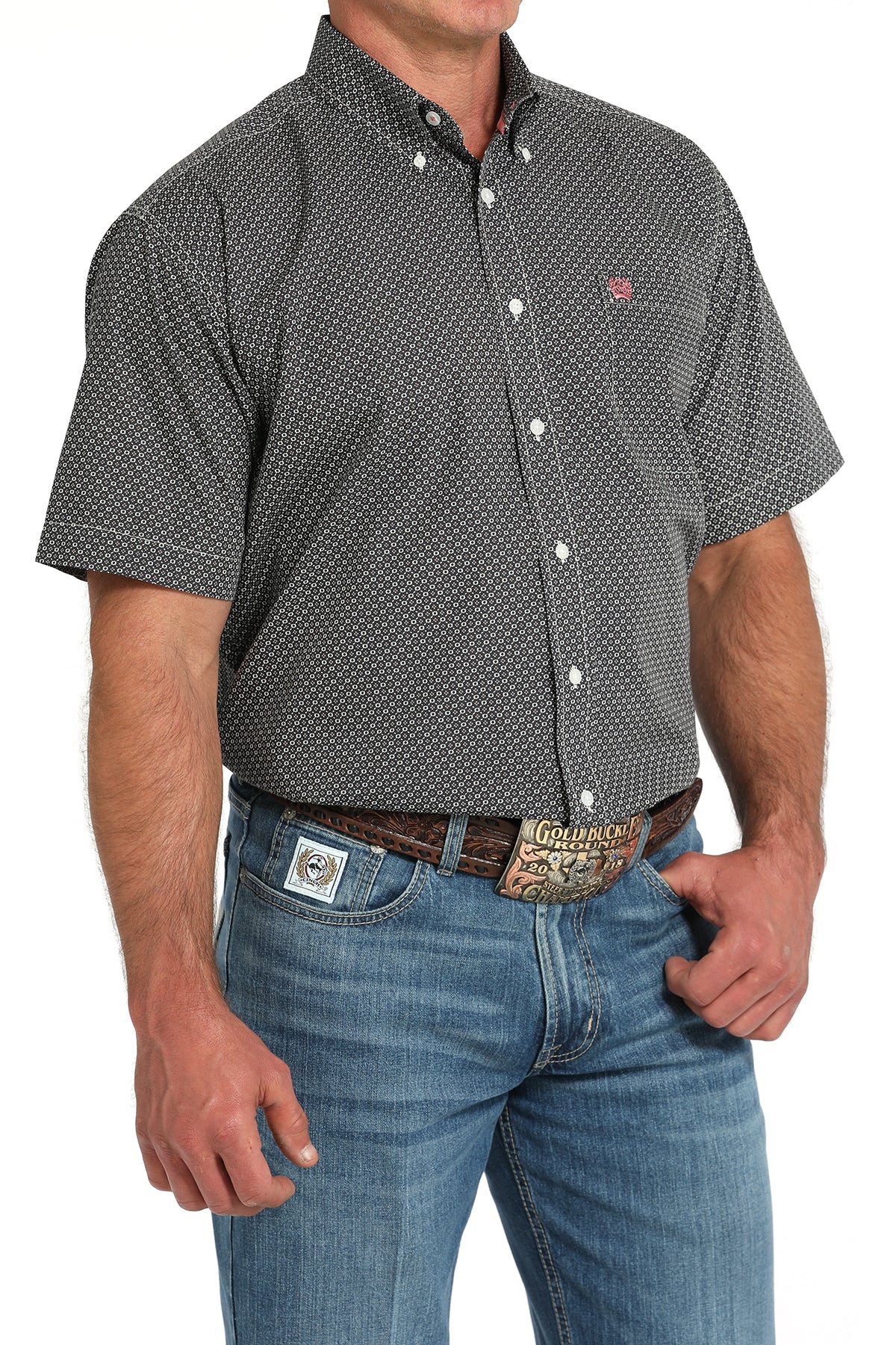 CINCH Men's Grey Button-Down Western Shirt