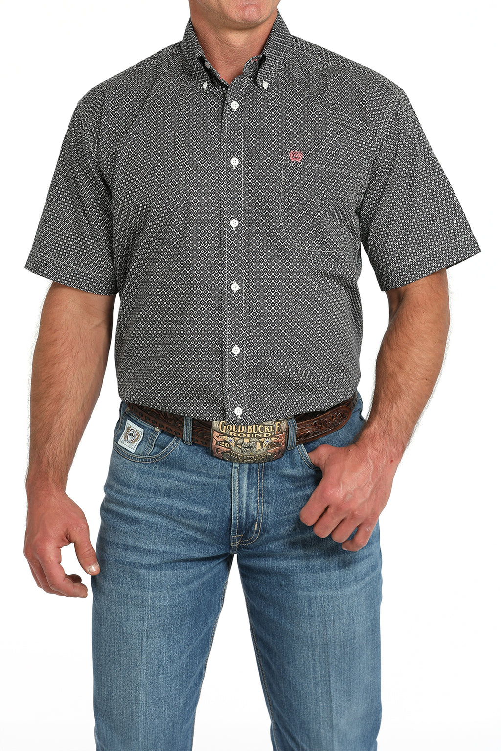 CINCH Men's Grey Button-Down Western Shirt
