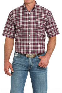 CINCH Men's Purple Plaid Button-Down Western Shirt