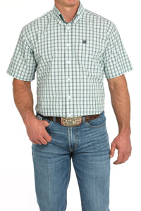 CINCH Men's Turquoise Plaid Button-Down Western Shirt