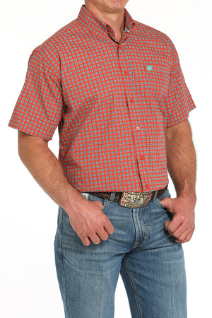 CINCH Men's Red Printed Button-Down Western Shirt