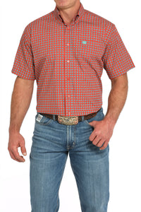 CINCH Men's Red Printed Button-Down Western Shirt