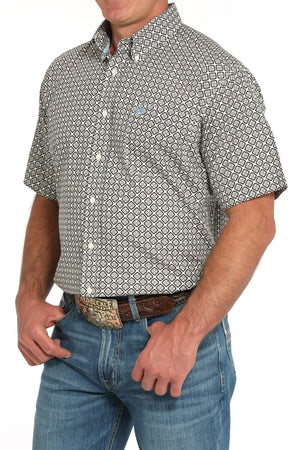CINCH Men's Cream Printed Button-Down Western Shirt
