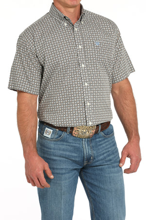 CINCH Men's Cream Printed Button-Down Western Shirt