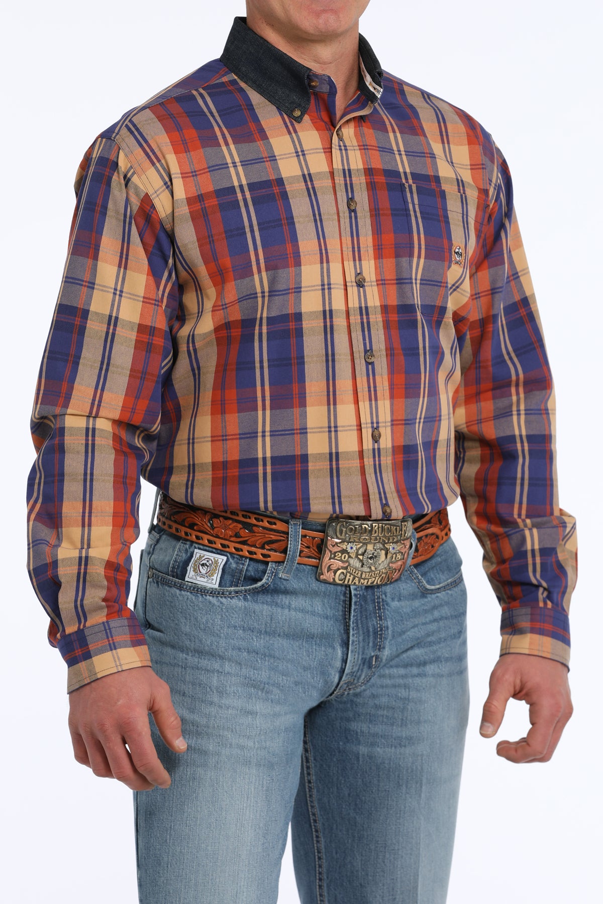 CINCH Men's Twill Plaid Button-Down Western Shirt