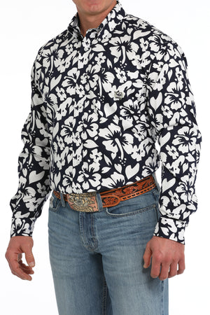 CINCH Men's Twill Navy Button-Down Western Shirt