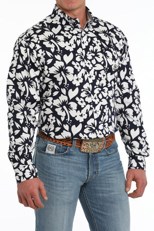 CINCH Men's Twill Navy Button-Down Western Shirt