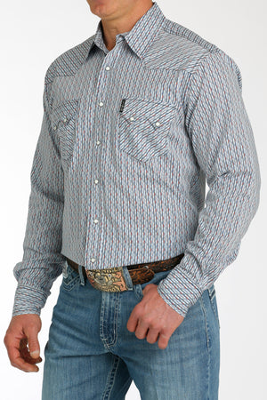 CINCH Men's White Modern Fit Western Button-Down Shirt