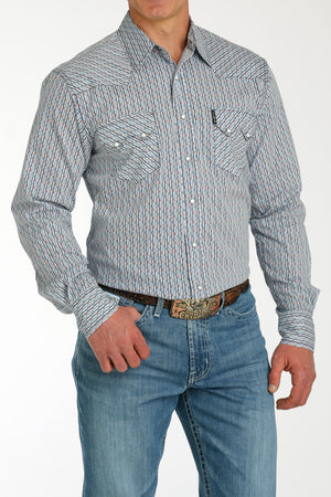 CINCH Men's White Modern Fit Western Button-Down Shirt